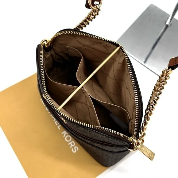 Michael Kors JST Medium Dome Crossbody & Large Trifold Wallet Brown (NWT) - Picture 8 of 13